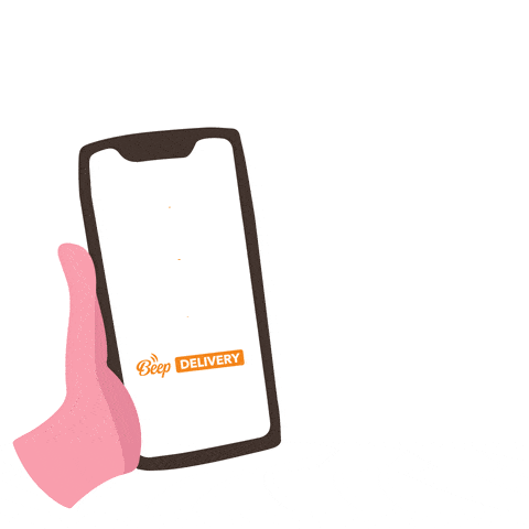 a person holding a mobile phone with a shopping cart on it and the word 'Buy!" appears and the person does a thumbs up with their other hand