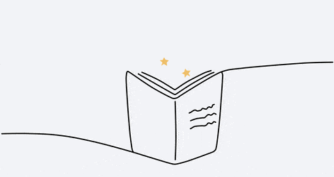 a book opens and stars and beams come off the pages