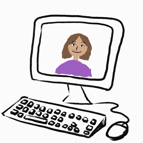 animated educational videos on a computer screen with a woman on it speaking with different color blocks appearing
