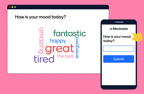 a phone app survey asking "how is your mood today?" and the answer typed iis "great" and gets submitted