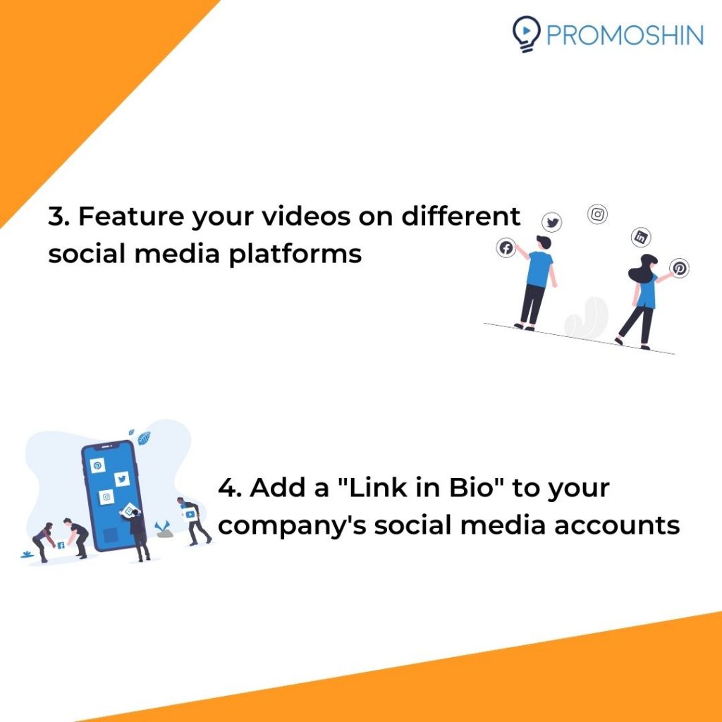 feature videos on social media, Add a Linked In Bio to your company's social media accounts