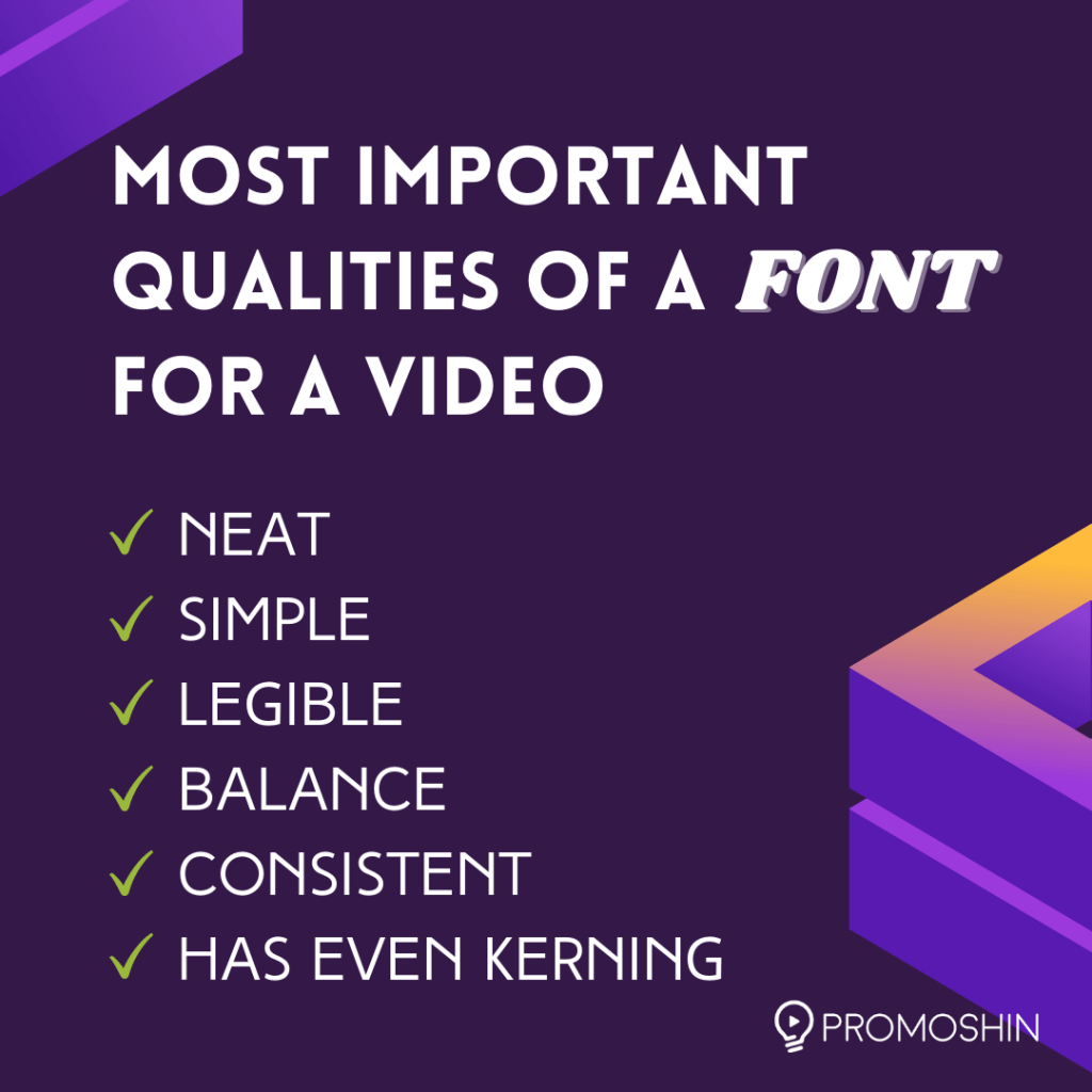 Most Important Qualities of a Font for a Video